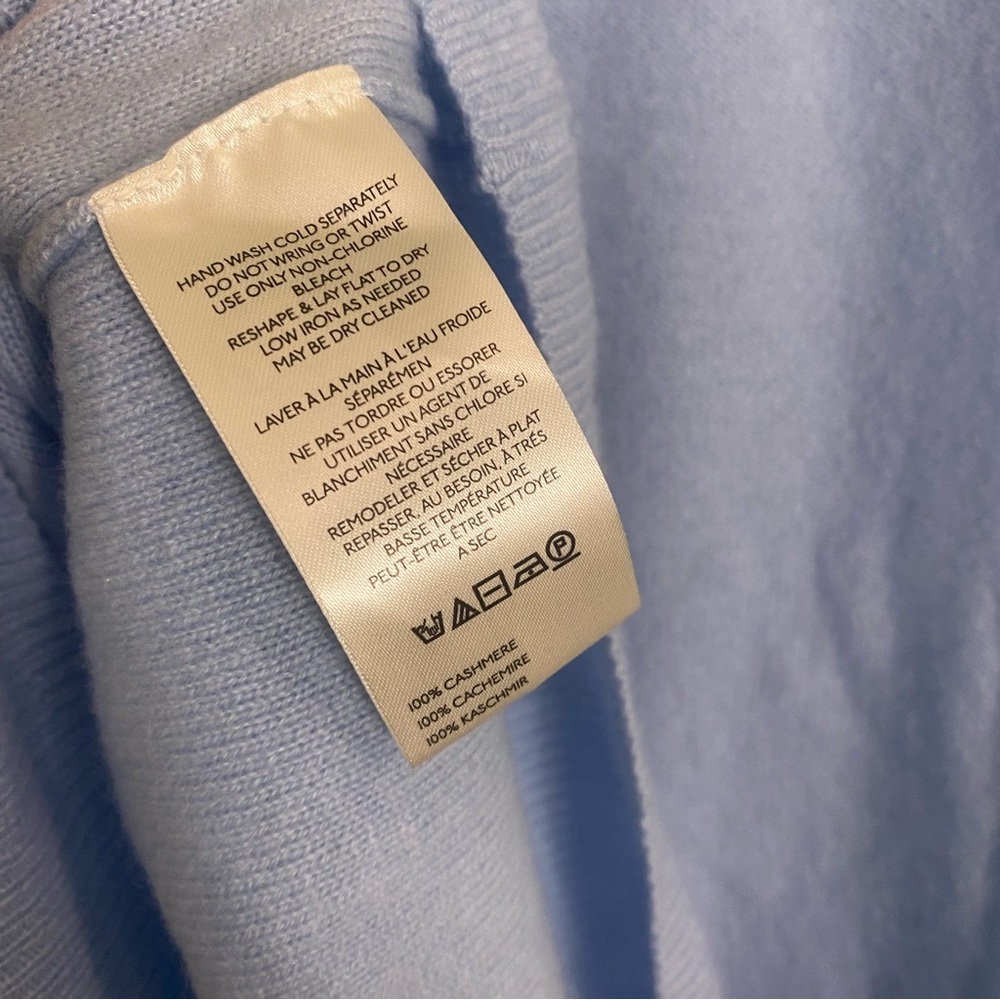 Free People Addie Cashmere Turtleneck Sweater In Arctic Blue XS FLAWED - Picture 8 of 8